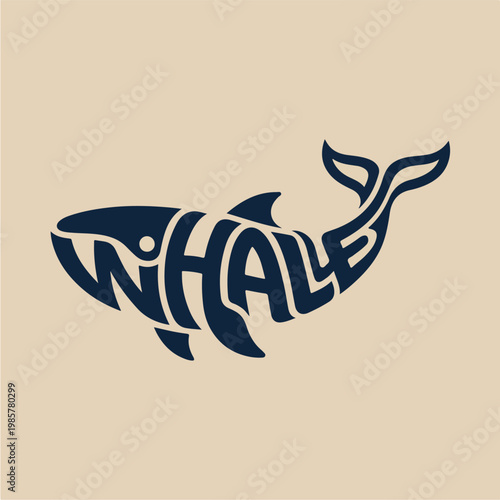 Whale Logo Design Illustration.