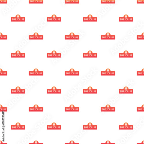 Red subscribe buttons with notification bells repeating in a seamless pattern