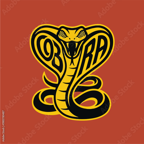 Yellow Cobra Snake Logo Design.
