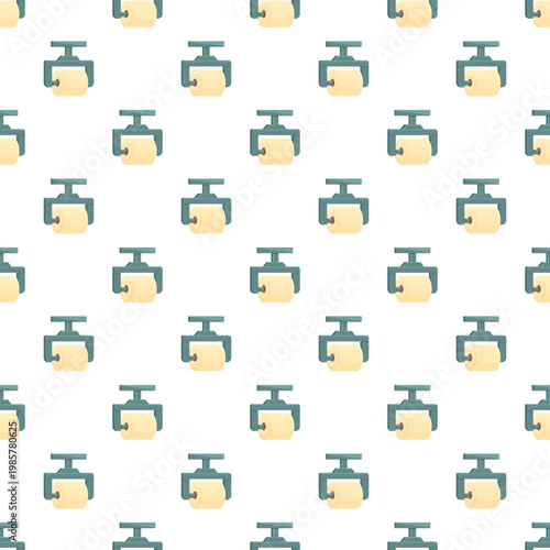 Toilet paper roll icons creating a seamless pattern for hygiene and bathroom concepts