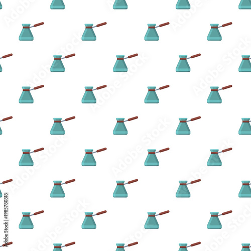 Turkish coffee pot cezve forming a repeated pattern on a white background