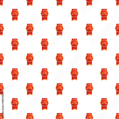 Red and gold best seller badges creating a repeating pattern for business designs