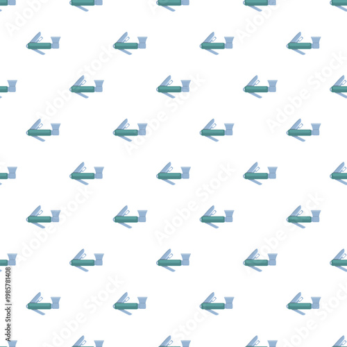 Seamless pattern of asthma inhalers representing healthcare and respiratory treatment