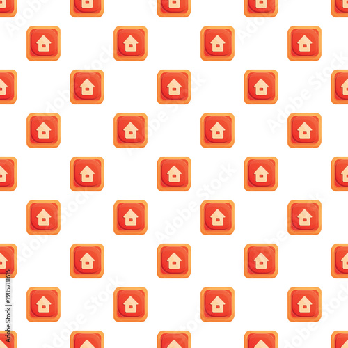 Repeating home icon buttons creating a seamless pattern for residential concepts