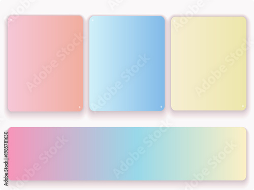 Soft Pastel Gradient Swatches & Backgrounds: Modern Pink, Blue, Yellow Aesthetic for Design Projects & UI Elements