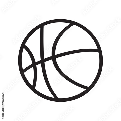 Minimal Basketball Line Icon Logo Design