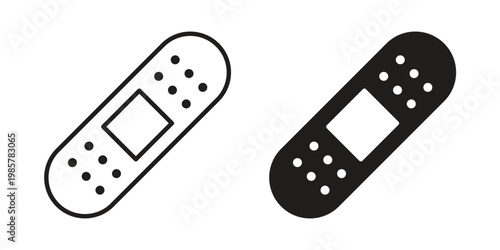 Bandage icon design, logo, app, template set. Black icons