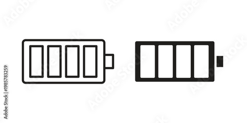 Battery icon design, logo, app, template set. Black icons