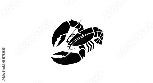 Black silhouette of a crab.