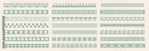 Border Seamless Pattern Pack Line Art
