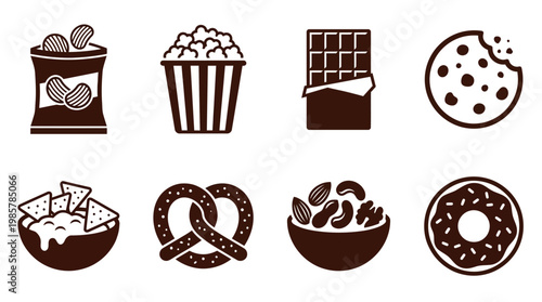 Various types of tasty snacks.