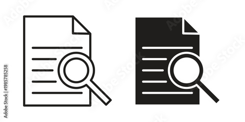Case study icon design, logo, app, template set. Black icons