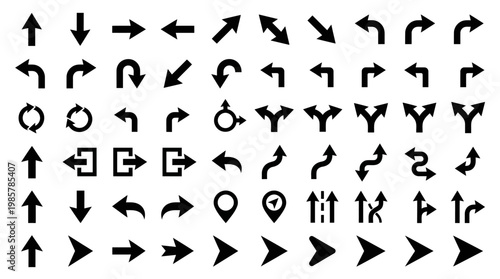 Collection of various black arrows.