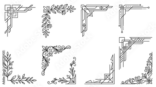 Decorative Border Corner Elements Design.