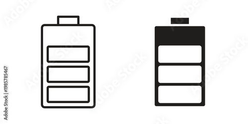 Charging battery icon design, logo, app, template set. Black icons