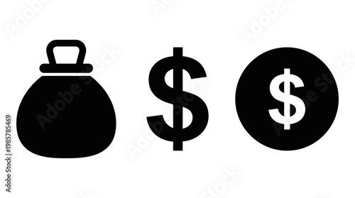 Money bag with dollar symbols.