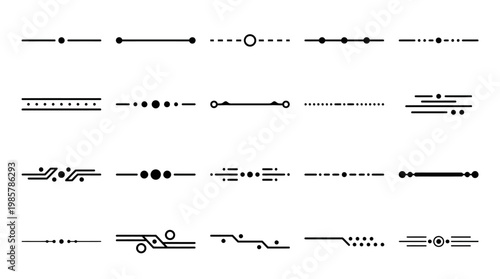 Collection of various line graphics designs.