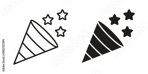 Confetti icon design, logo, app, template set. Black icons