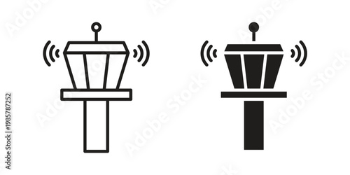Control Tower icon design, logo, app, template set. Black icons