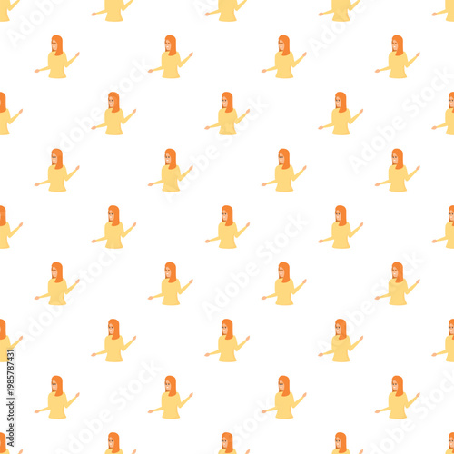 Repeating woman avatar vector creating a background pattern