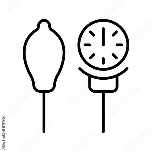 Blood pressure icon. Healthcare and cardiology line symbol. Black and white.