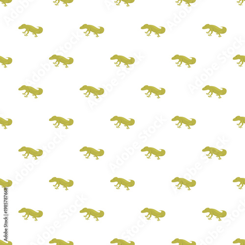 Repeating vivid yellow lizard animal pattern creating a seamless texture