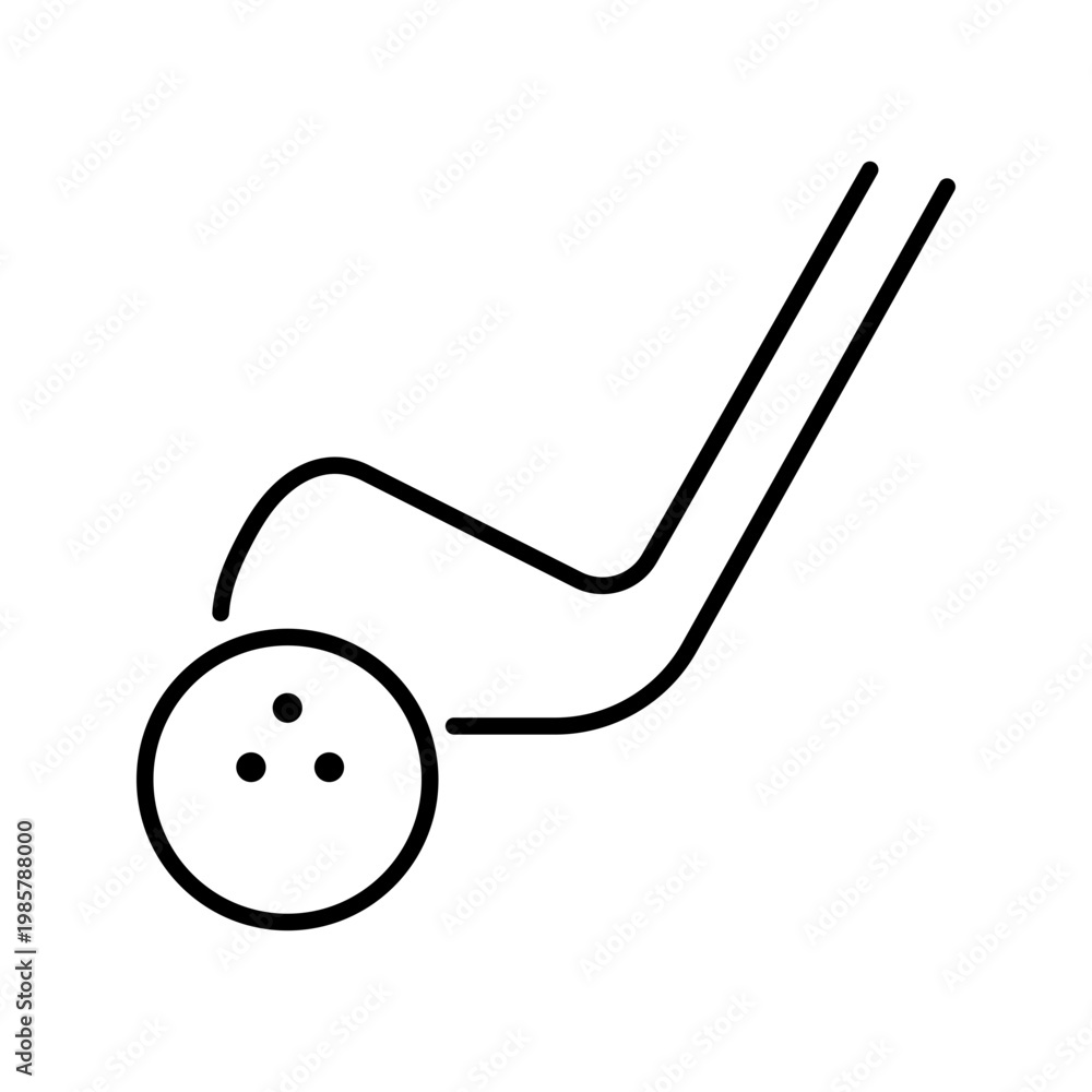 Fototapeta premium Golf putter icon. Sports and golf equipment line symbol. Black and white.