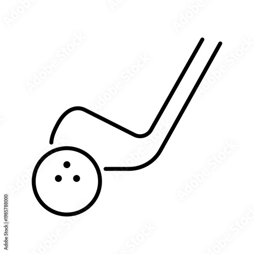 Golf putter icon. Sports and golf equipment line symbol. Black and white.