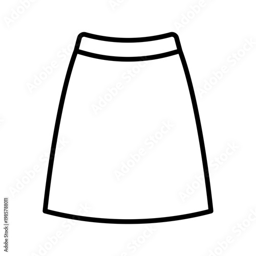 Golf skirt icon. Apparel and skirts line symbol. Black and white.