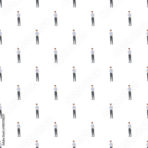 Repeating pattern of a standing man vector art, symbolizing teamwork or a large workforce