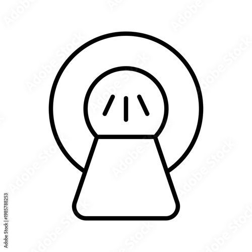 Mri scanner icon. Healthcare and diagnostic imaging line symbol. Black and white.
