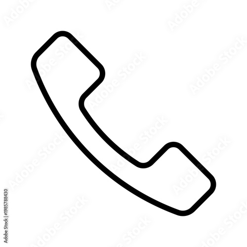 Phone call icon. Technology and telephony line symbol. Black and white.