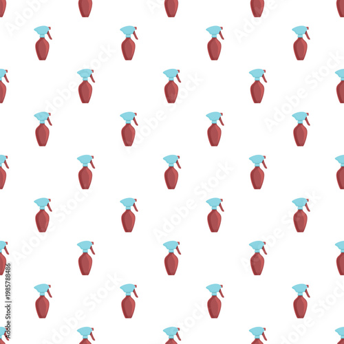 Spray bottle repeating pattern symbolizing hygiene, housework, and janitorial tasks