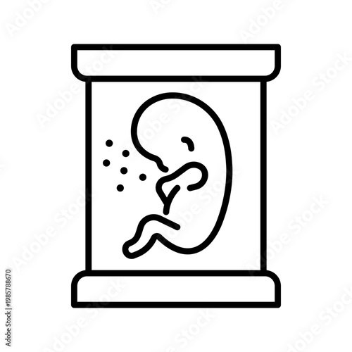 Test tube baby icon. Healthcare and fertility line symbol. Black and white.