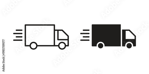 Delivery icon design, logo, app, template set. Black icons