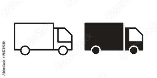 Delivery icon design, logo, app, template set. Black icons
