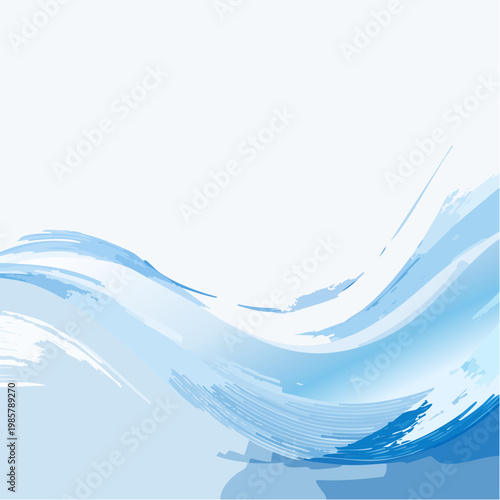 Schimmernde blaue abstrakte Wellen fließen sanft über die Bildfläche und erzeugen eine ruhige, kühlende Atmosphäre.