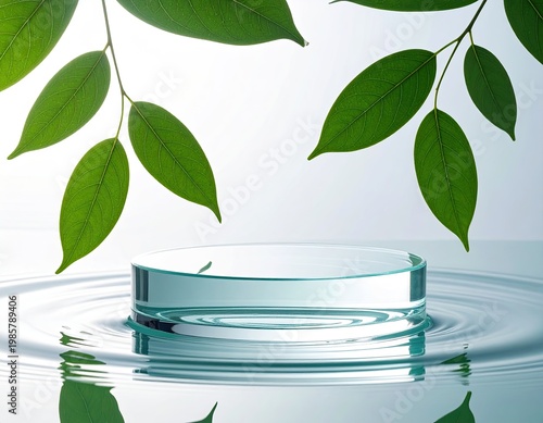 Wallpaper Mural Clear platform in water with leaves and ripple effect Torontodigital.ca