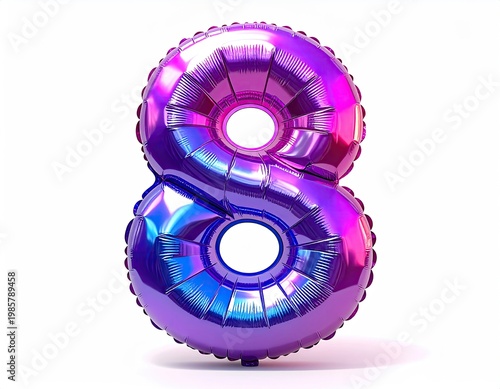 Wallpaper Mural Shiny, iridescent balloon in the shape of a number eight Torontodigital.ca