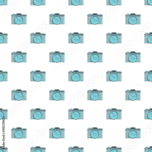 Digital camera icons forming a seamless background pattern for technology and media