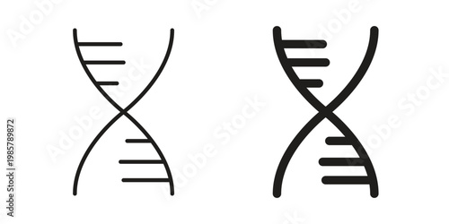 DNA icon design, logo, app, template set. Black icons