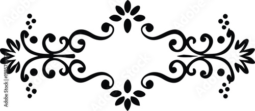 Elegant ornamental frame element for luxurious document headings and wedding stationery