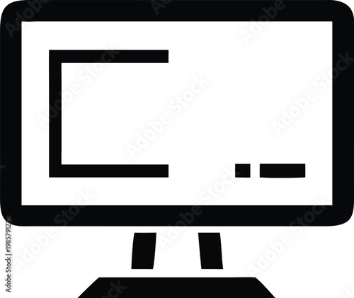 Desktop computer monitor icon with a text cursor and an underscore symbolizing coding or data entry