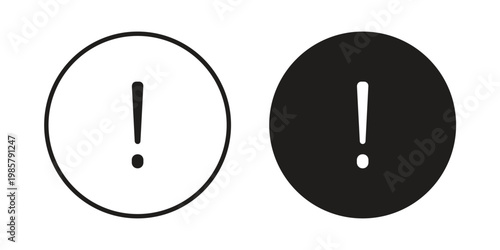 Exclamation icon design, logo, app, template set. Black icons