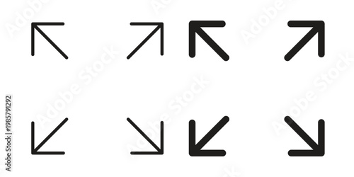 Εκτύπωση καμβά Expand icon design, logo, app, template set. Black icons
