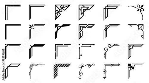 Collection of various decorative corner designs.