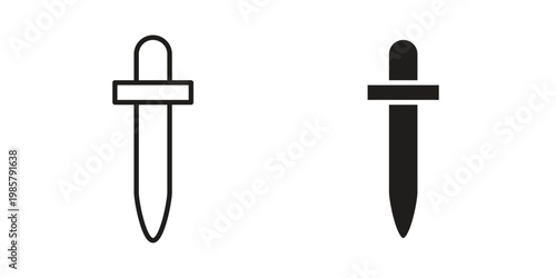 Eye dropper icon design, logo, app, template set. Black icons