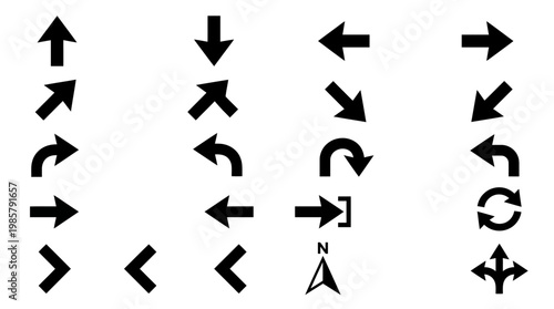 Collection of various black arrows.