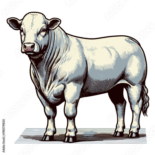 Bull vector and illustration.