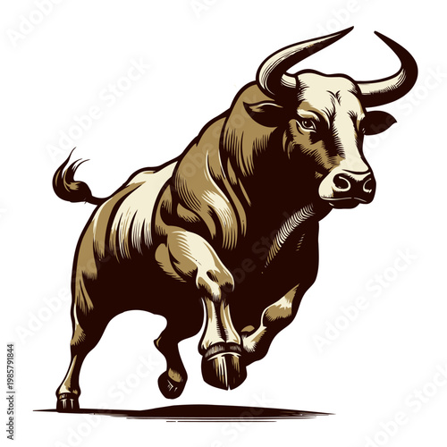 Bull vector and illustration.